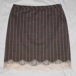 Chelsea28 Plaid and Lace Skirt Sz M